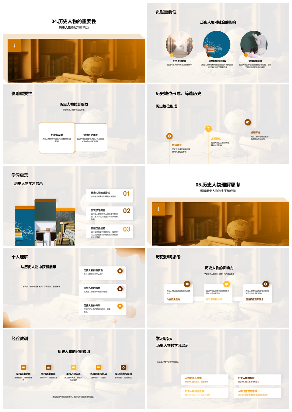历史巨人生平时代贡献影响解析PPT模板