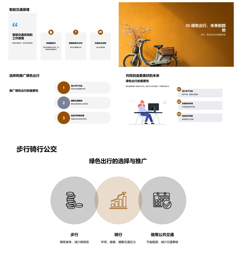 绿色出行共享未来大学四年级环保公益教育PPT模板