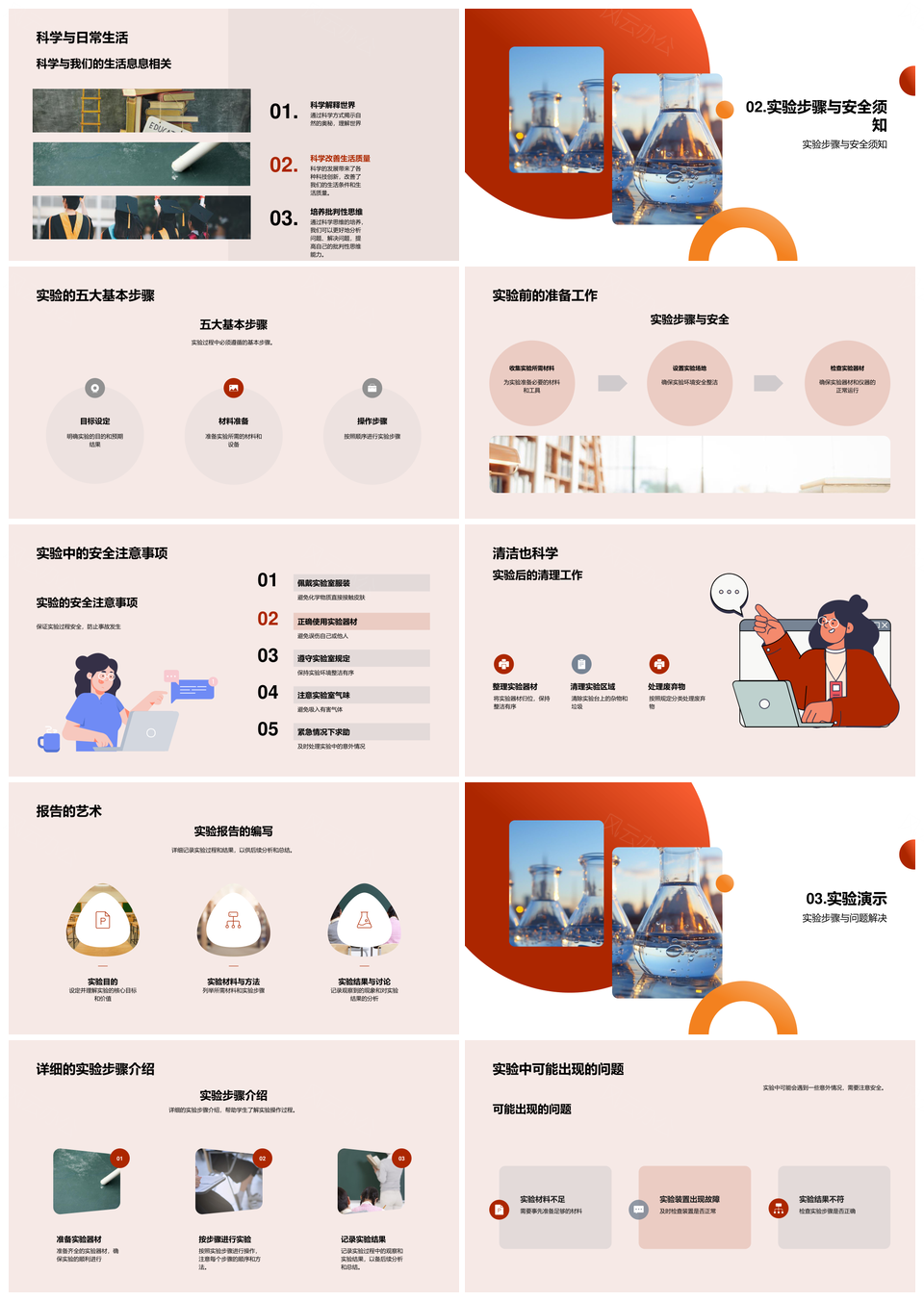 自然科学实验理论实践与显微探索PPT模板