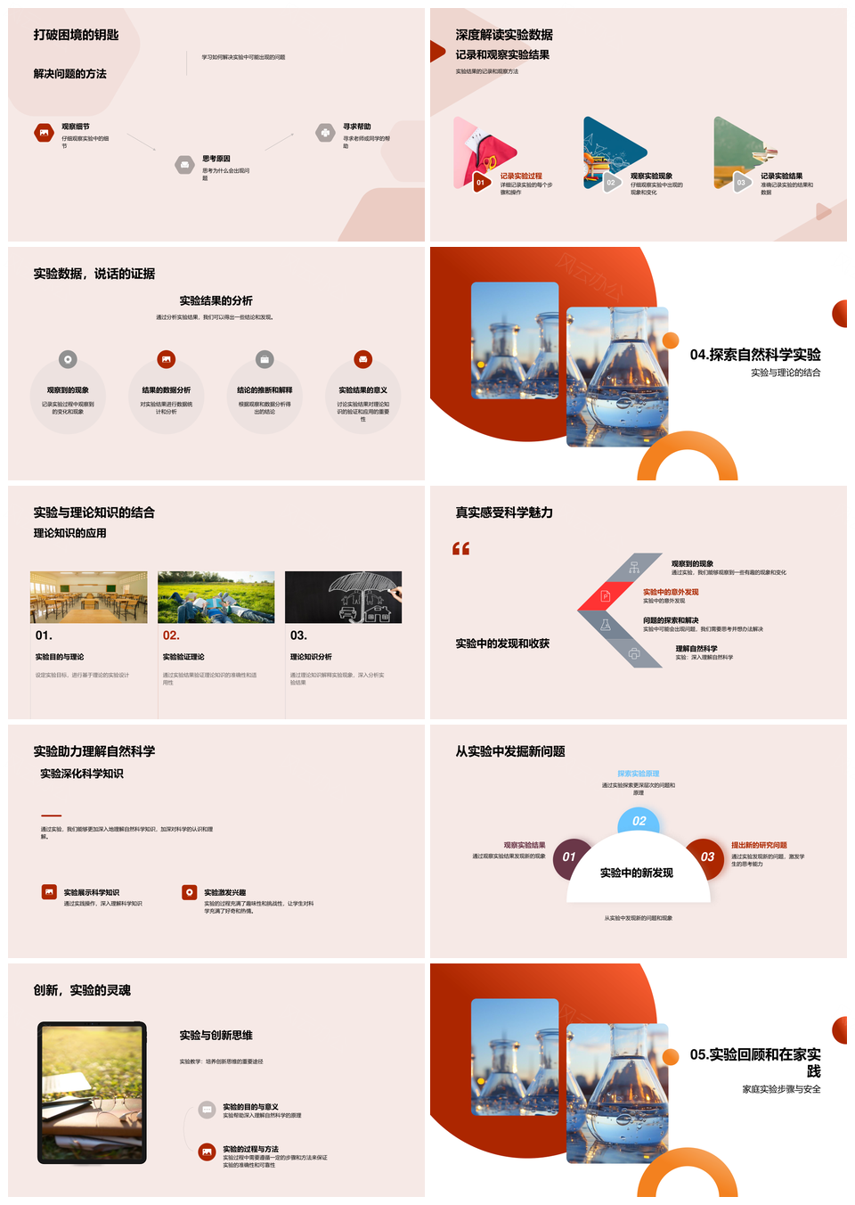 自然科学实验理论实践与显微探索PPT模板