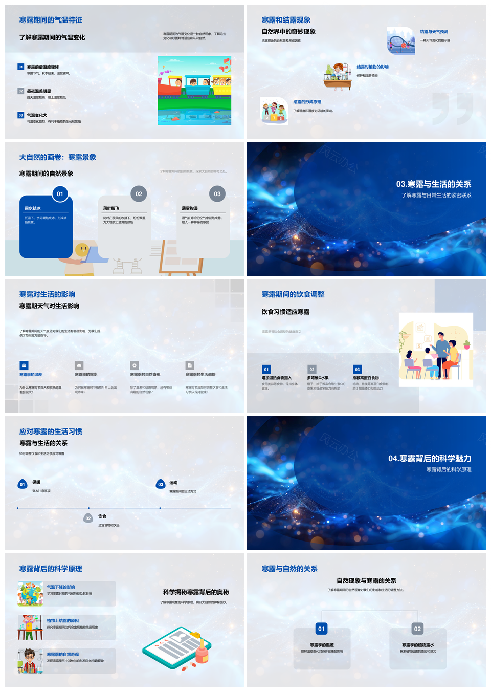 寒露节气自然现象与应对科学讲座PPT模板