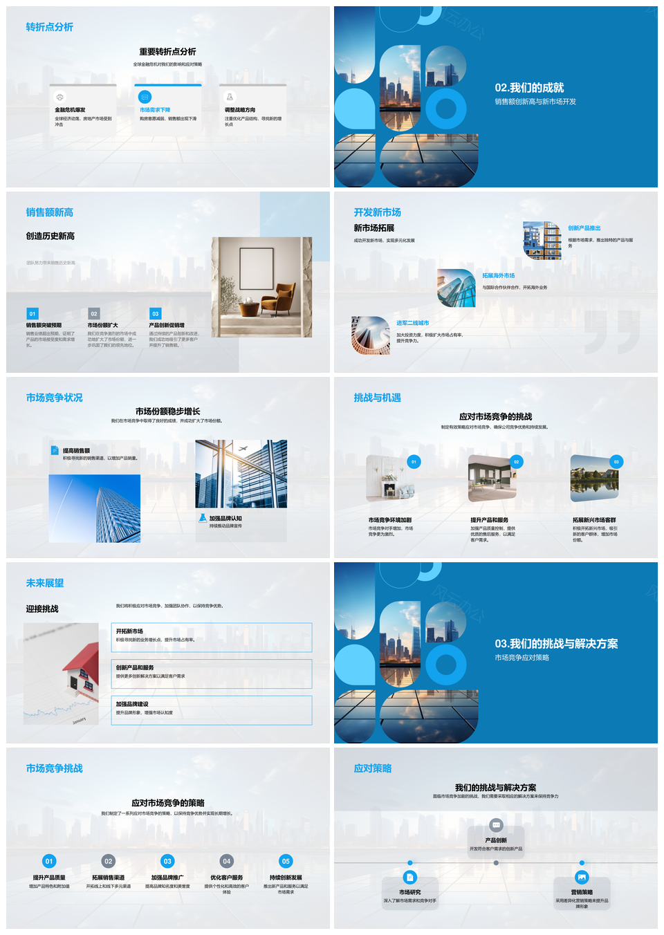 房产业绩新高全球展望我司市场地位挑战PPT模板