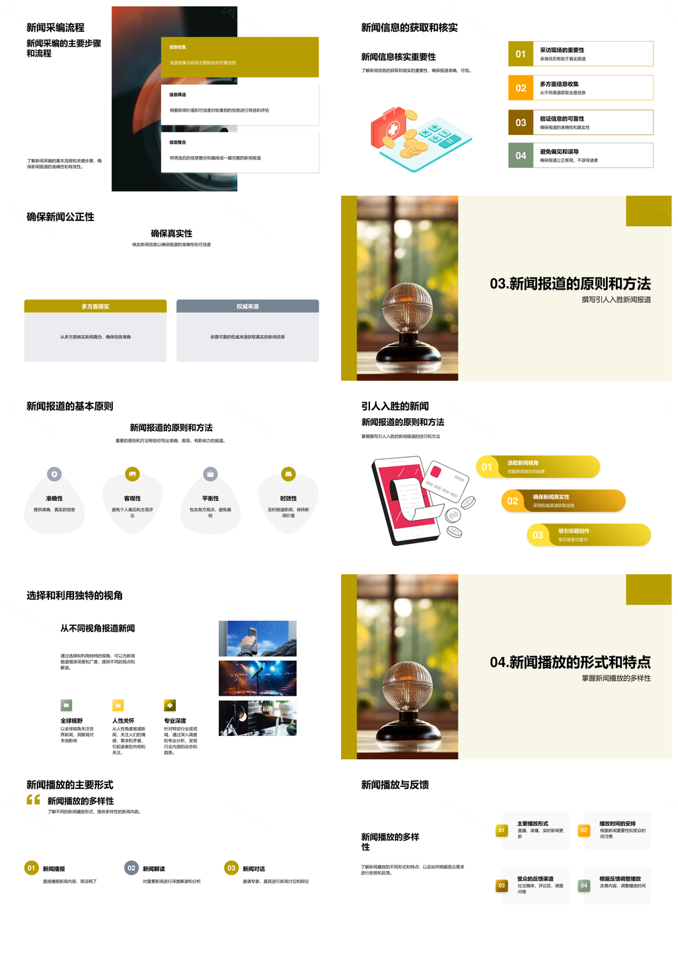 新闻采编报道播放制作能力提升解析PPT模板