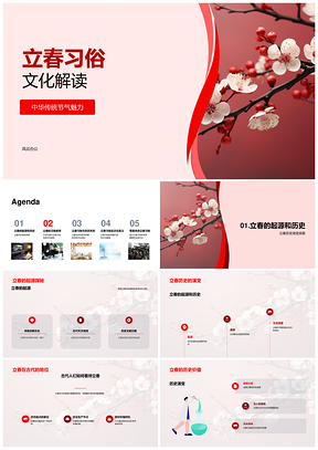 立春习俗传统节气文化历史地理演变PPT模板