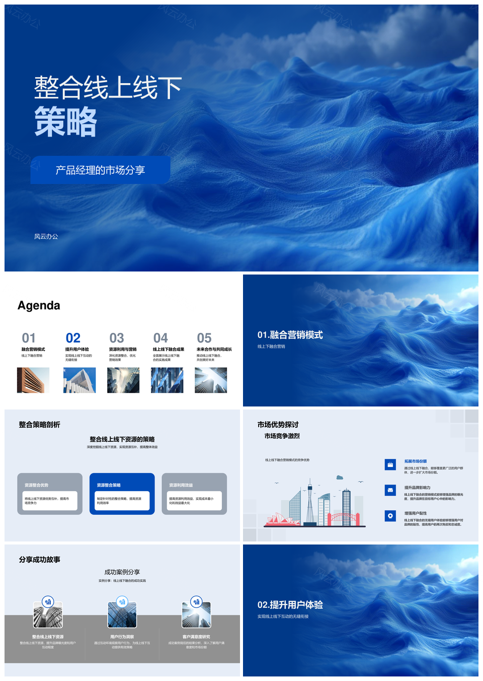 线上线下融合策略产品经理用户体验洞察PPT模板