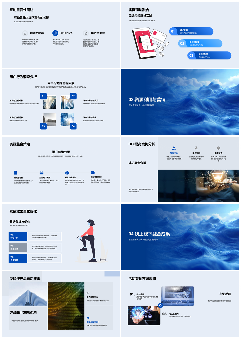 线上线下融合策略产品经理用户体验洞察PPT模板