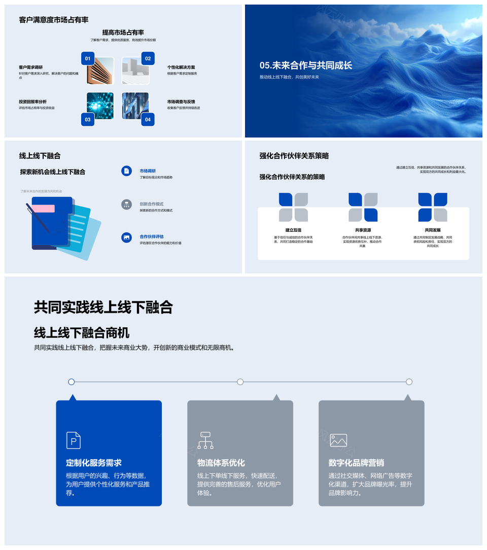线上线下融合策略产品经理用户体验洞察PPT模板