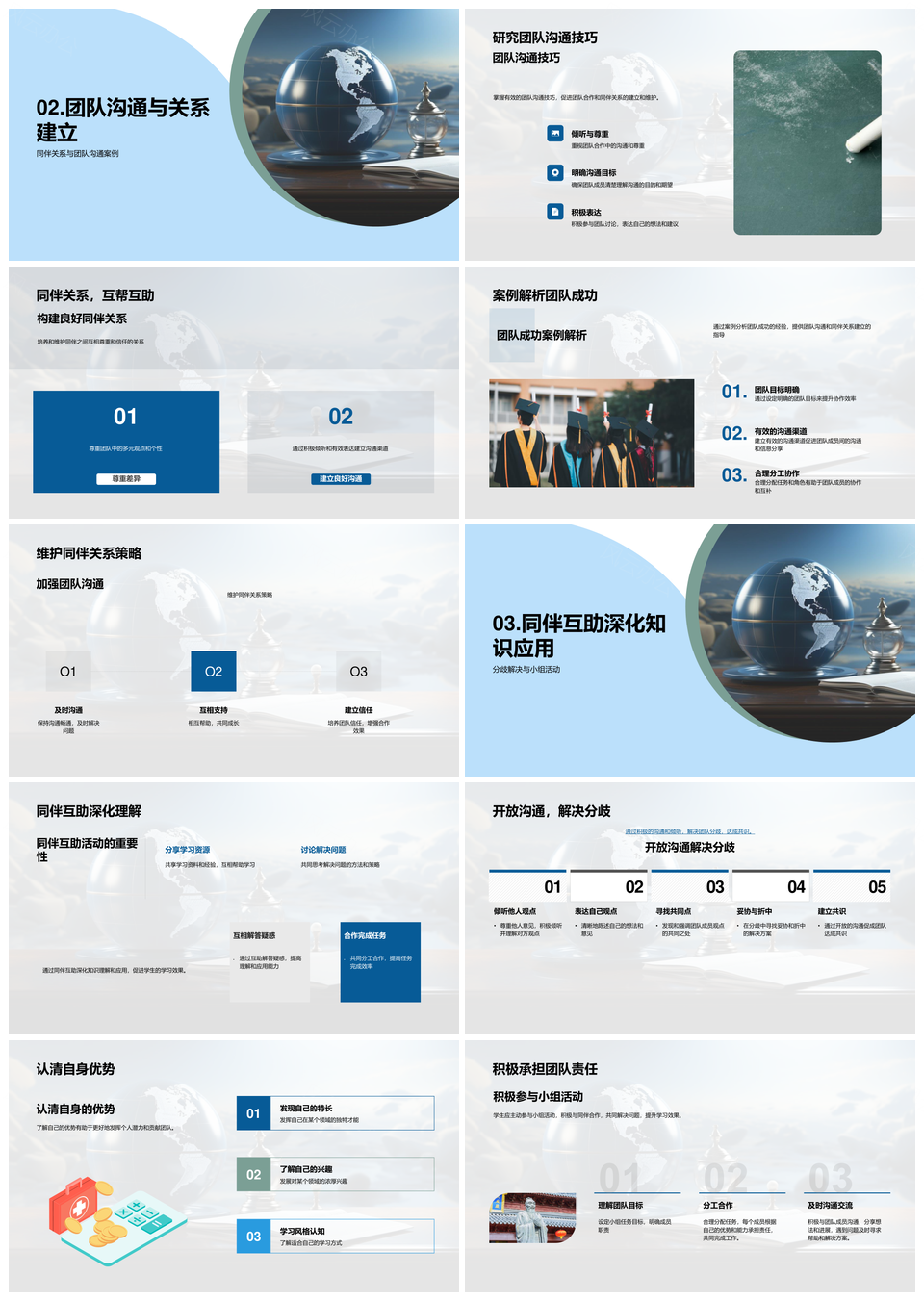 同伴合作开放沟通提升学习效率PPT模板