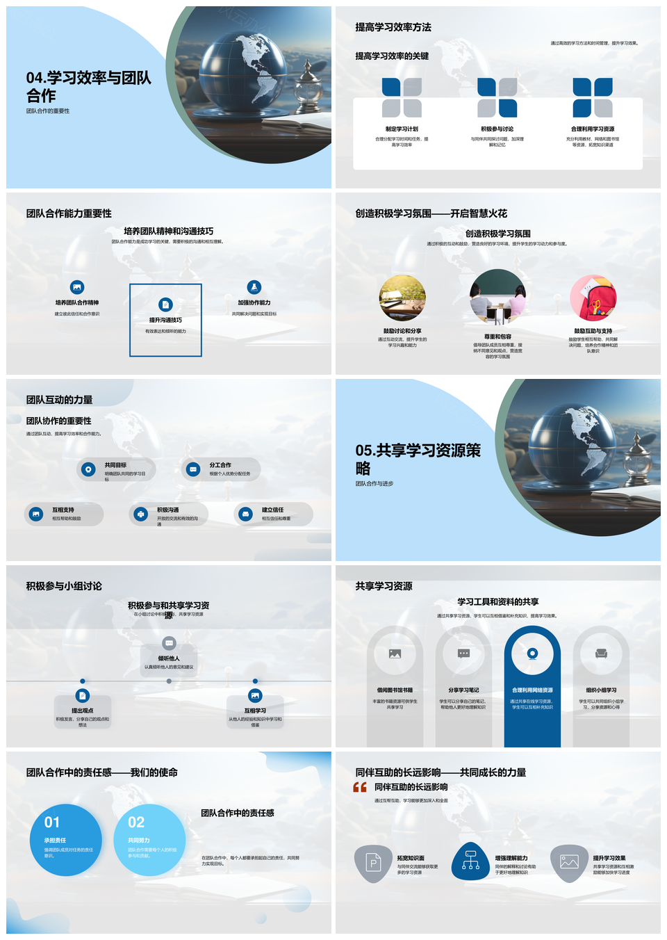 同伴合作开放沟通提升学习效率PPT模板