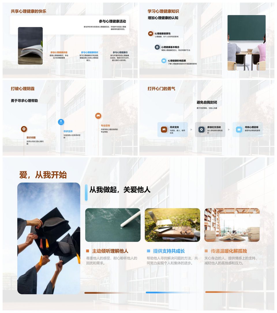 学生心理健康课程助力校园情绪压力管理PPT模板