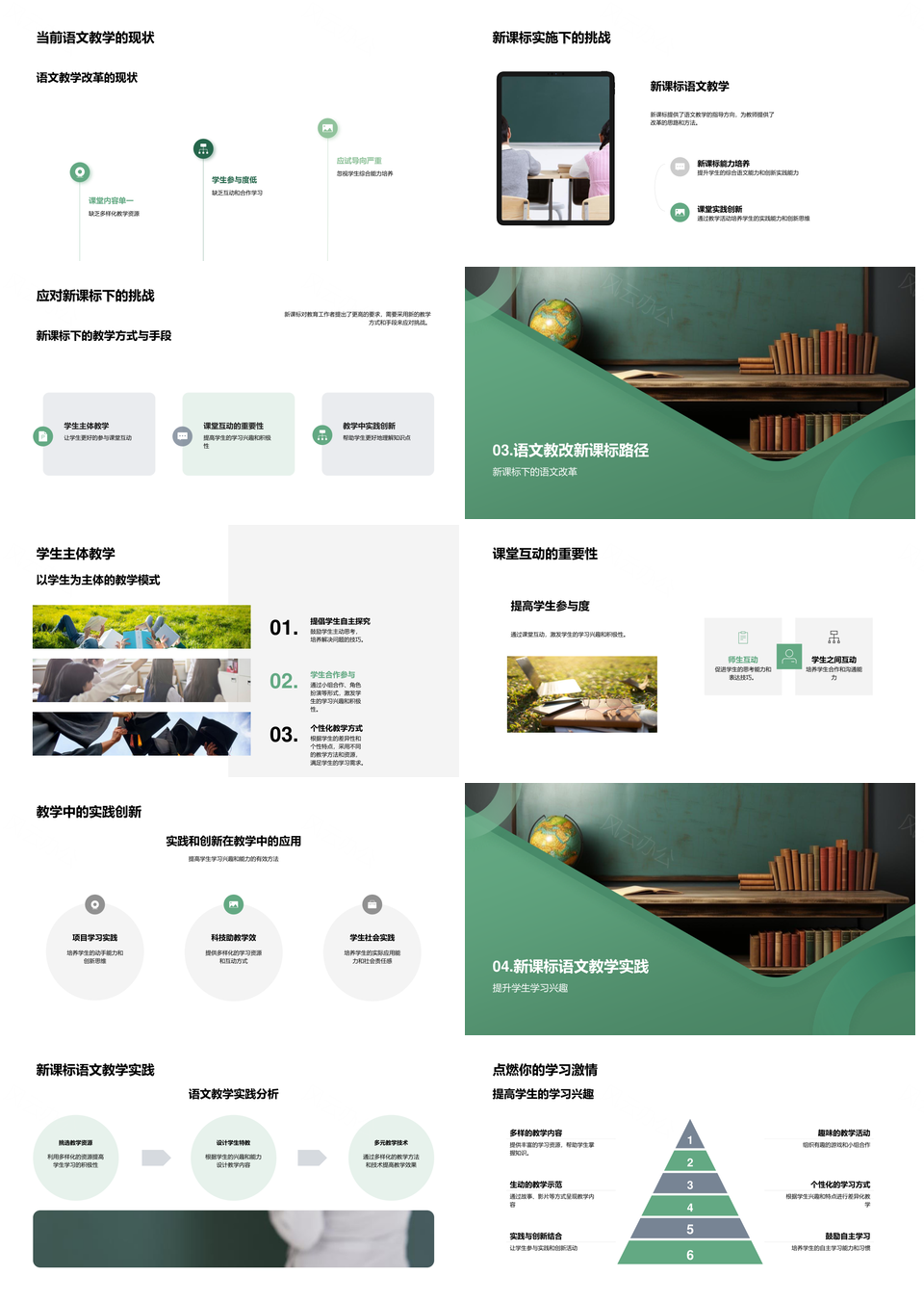 新课标语文教改中学生主体课堂实践能力培养PPT模板