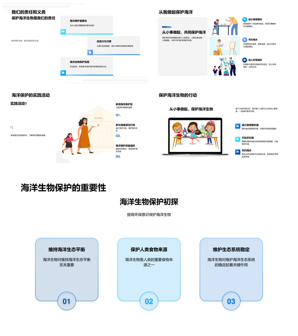 海洋生物环保实践与生态平衡保护探讨PPT模板