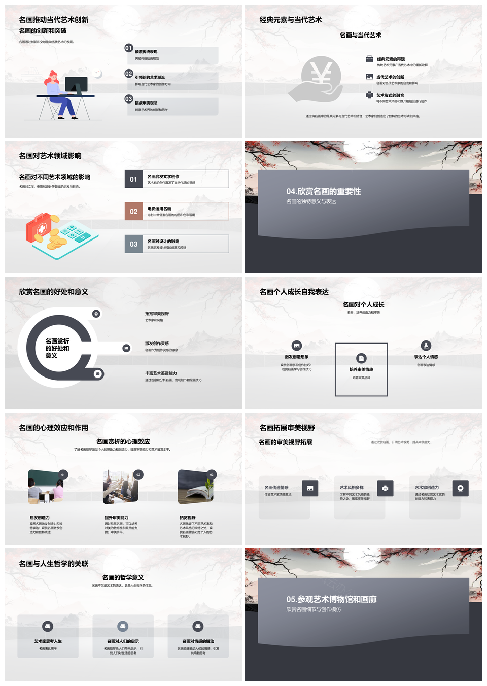 高一美术爱好者名画艺术家风格艺术运动赏析PPT模板