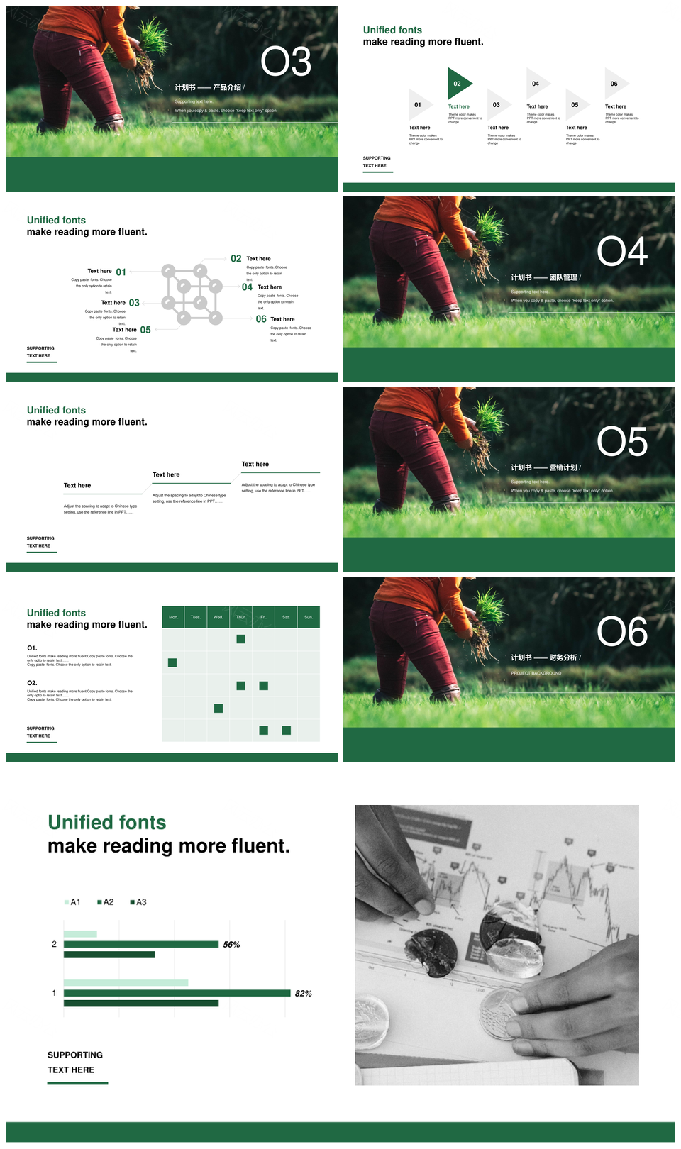 绿色农业耕种劳动项目计划书PPT模板