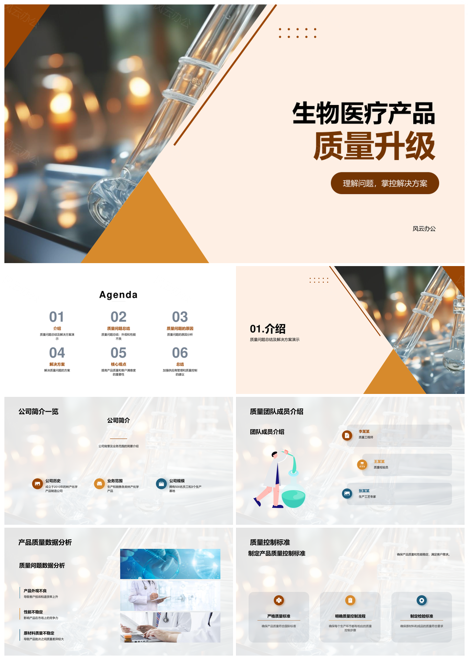 林化品质量升级团队总结问题成因及解决方案PPT模板