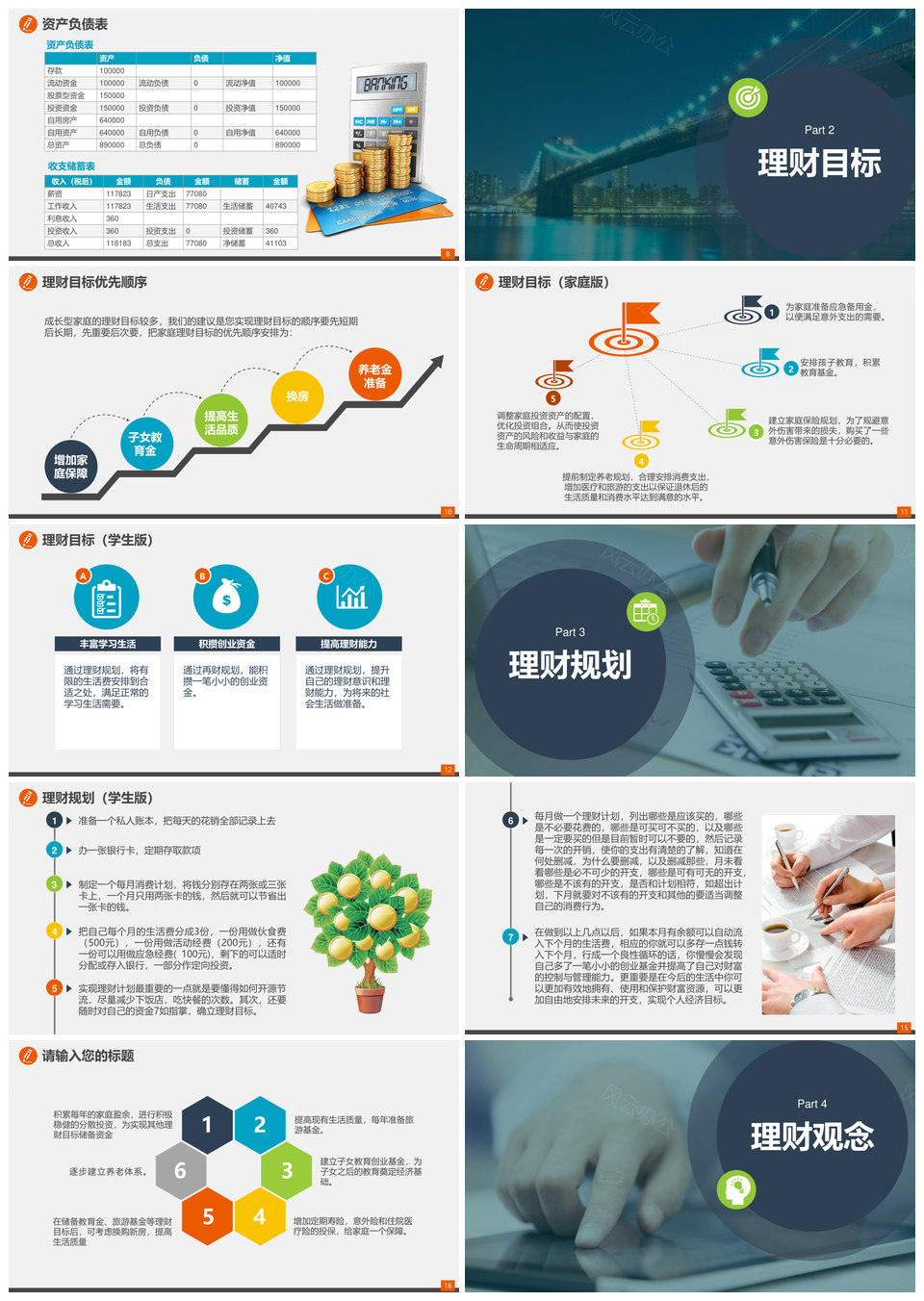 家庭投资理财财产分配规划计划PPT模板