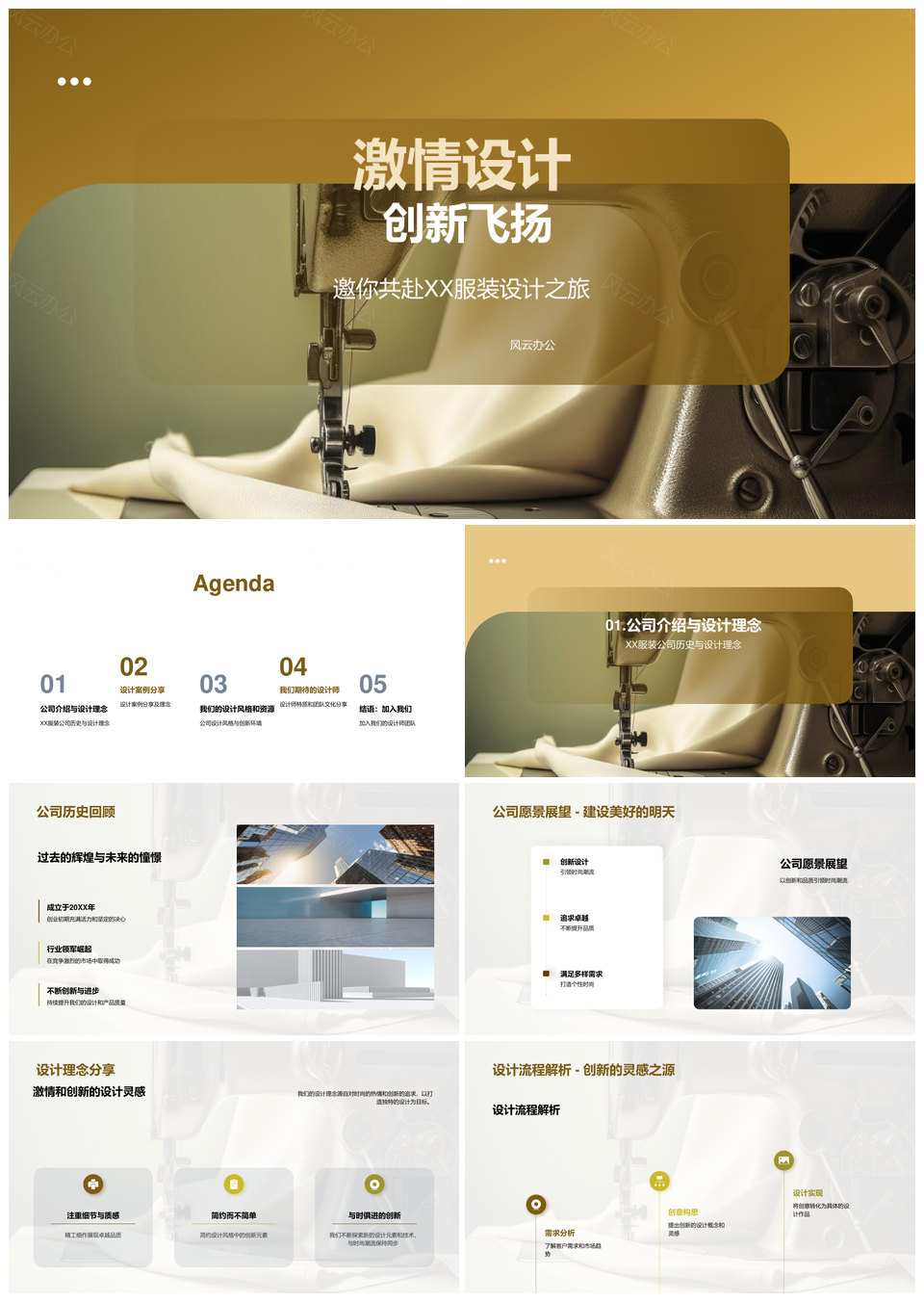 XX服装设计之旅激情创新飞扬团队理念市场PPT模板