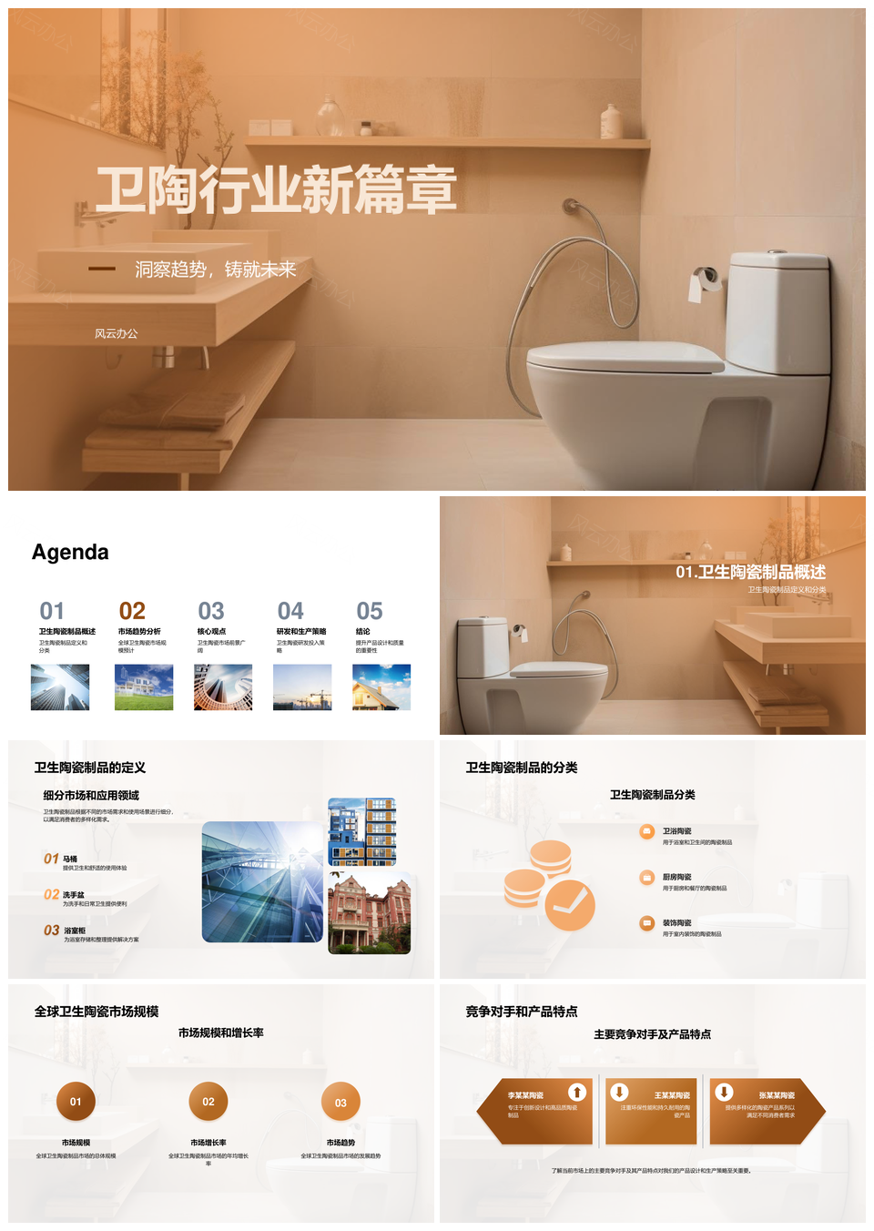 全球卫生陶瓷市场趋势规模增长竞争分析PPT模板