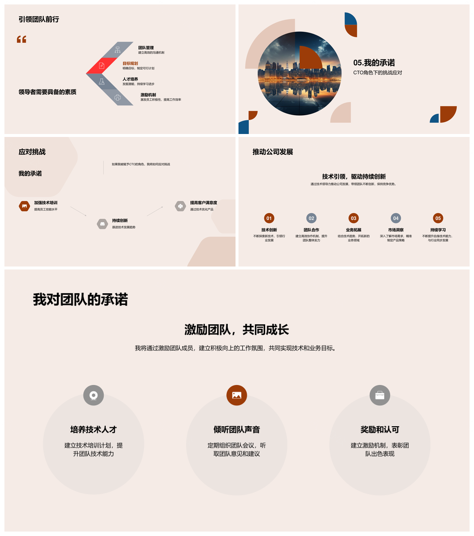 CTO技术主管引领科技驱动未来派城市创新PPT模板