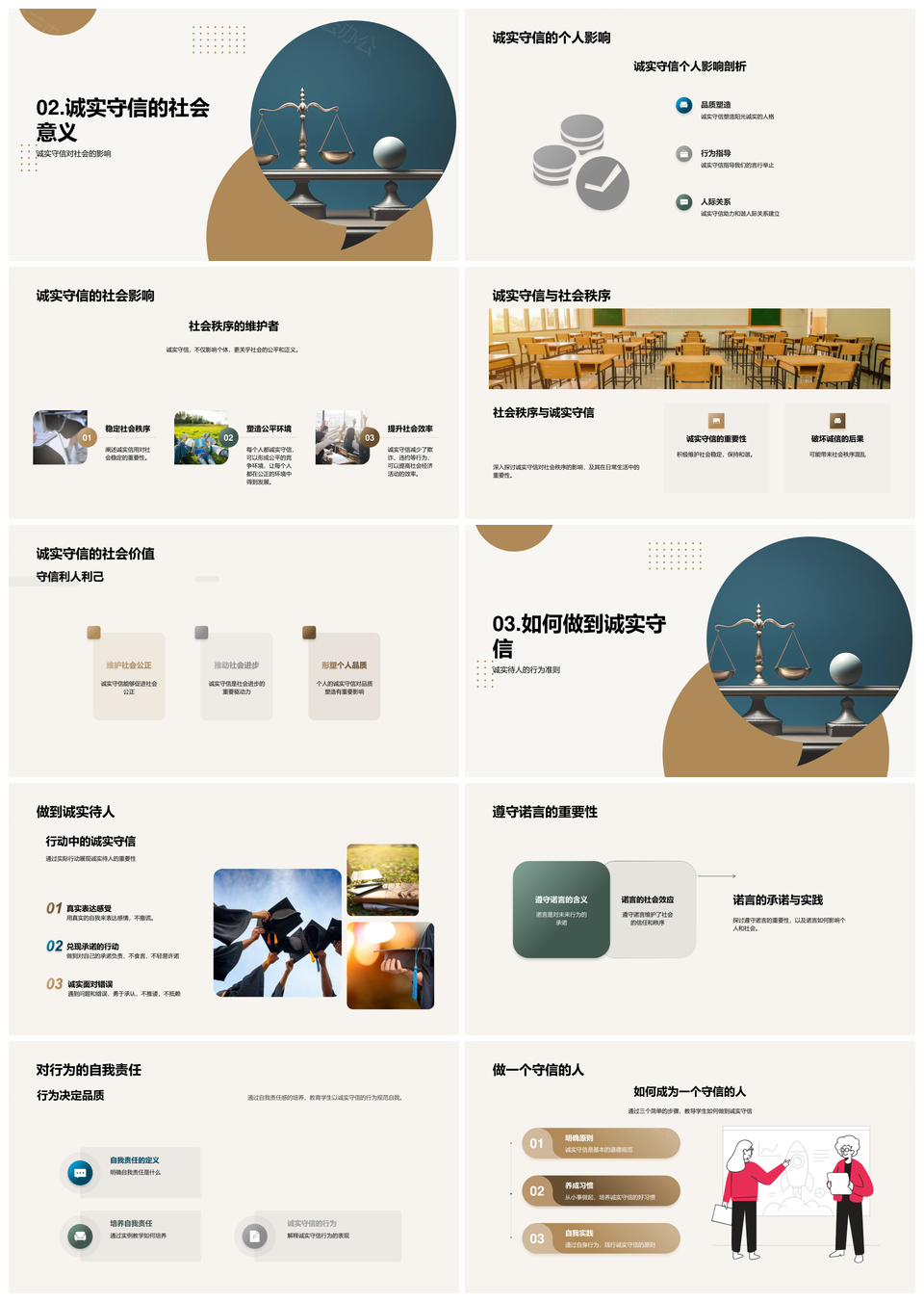 诚实守信小学生立身行为准则教育PPT模板