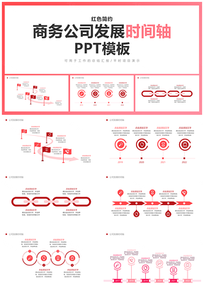粉色企业发展历程时间轴模板