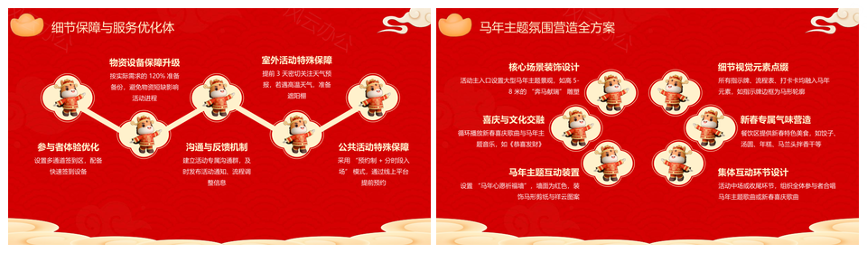 2026红色马年春节喜庆风新春活动PPT模板