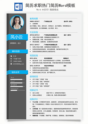 简历求职热门简历Word模板