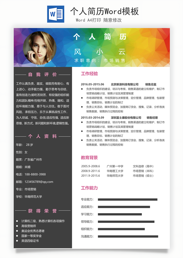 个人简历Word模板