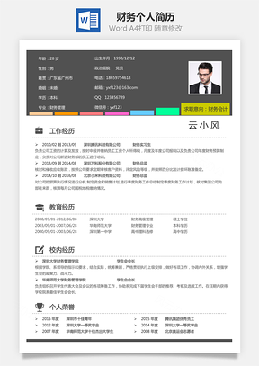 财务简历个人简历Word模板