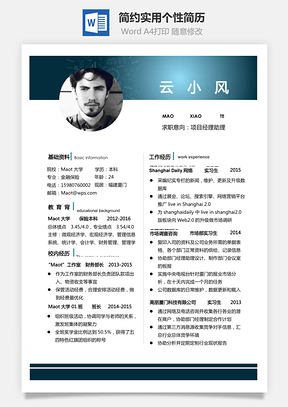 【简历】简约实用个性简历