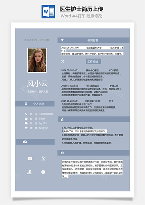 【醫護人員簡歷】醫生護士簡歷最新上傳熱門下載146