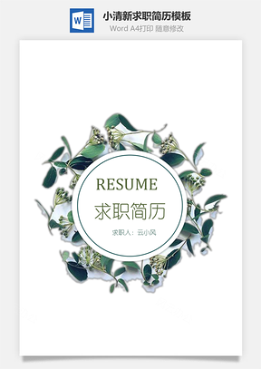 2025求职简历小清新Word模板