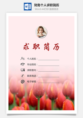 财务简历求职简历个人简历Word模板
