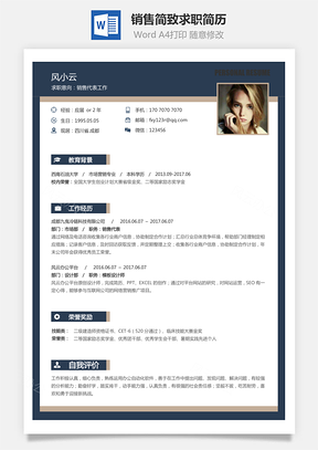 【銷售簡歷】簡致求職簡歷002
