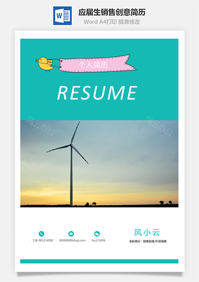 【简历套装】应届生简历销售简历个性简历创意简历23
