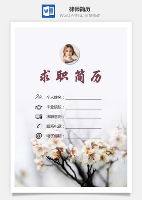 律师简历求职简历个人简历Word模板