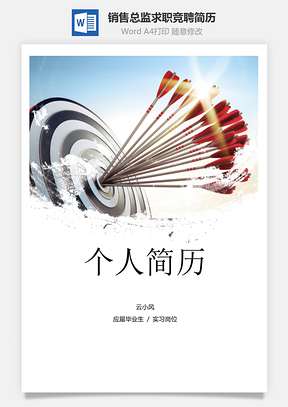 销售总监求职竞聘简历Word模板