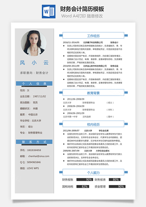 财务会计简历简历Word模板