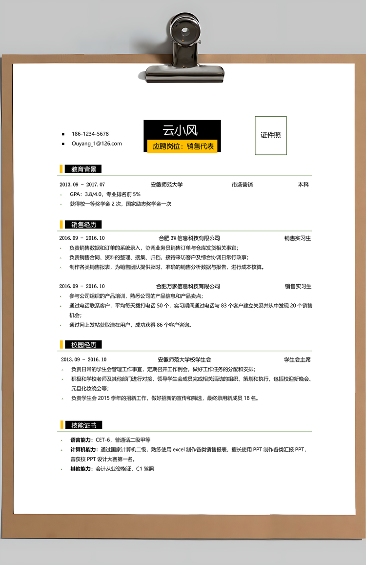 创意简历简洁简历简约简历个性简历Word模板