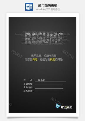 通用简历表格