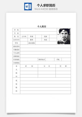 个人求职简历Word模板