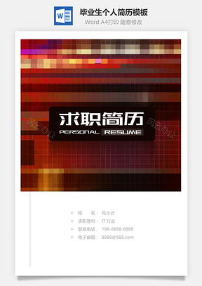 畢業(yè)生適合IT行業(yè)個(gè)人簡(jiǎn)歷模板