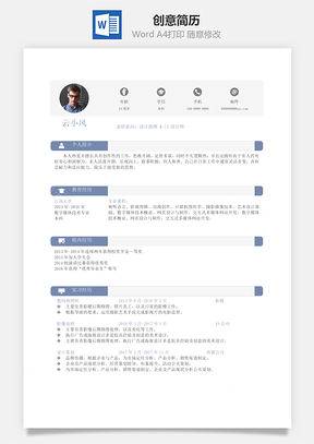 单页创意简历