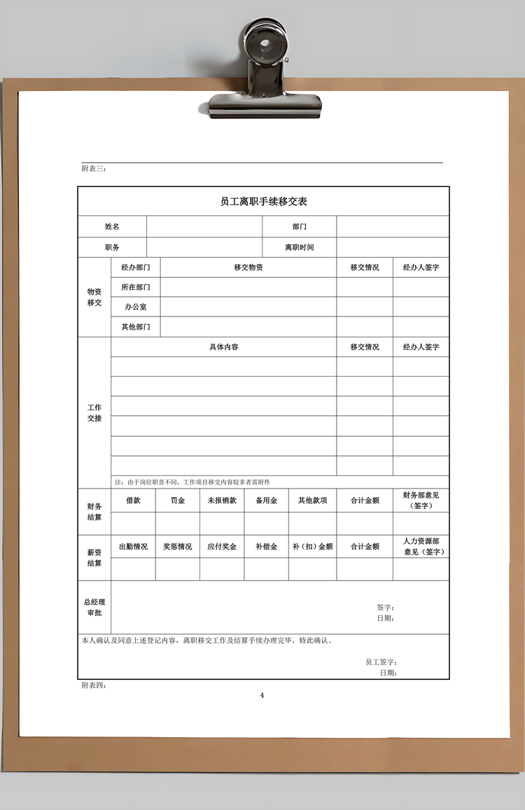 员工离职手续办理规定Word模板