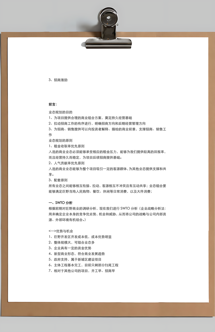 商贸城营销策划方案Word模板