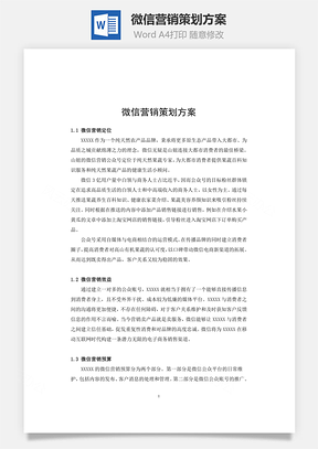 微信营销策划方案word文档