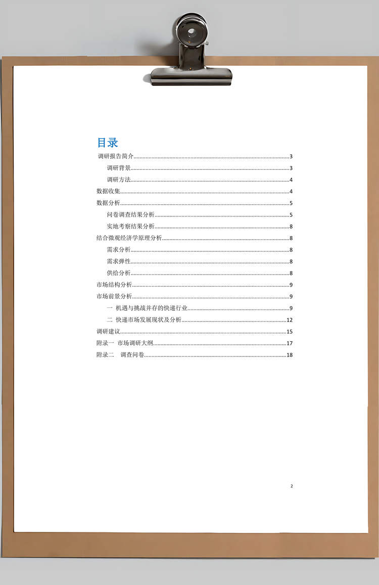 微观经济学市场调研报Word模板