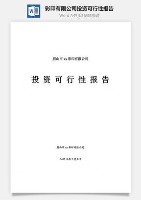 彩印有限公司投资可行性报告Word模板