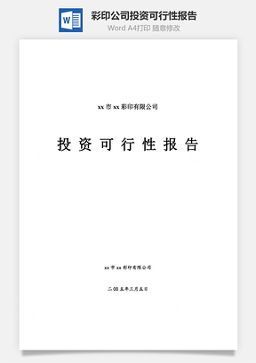 彩印公司投资可行性报告word文档