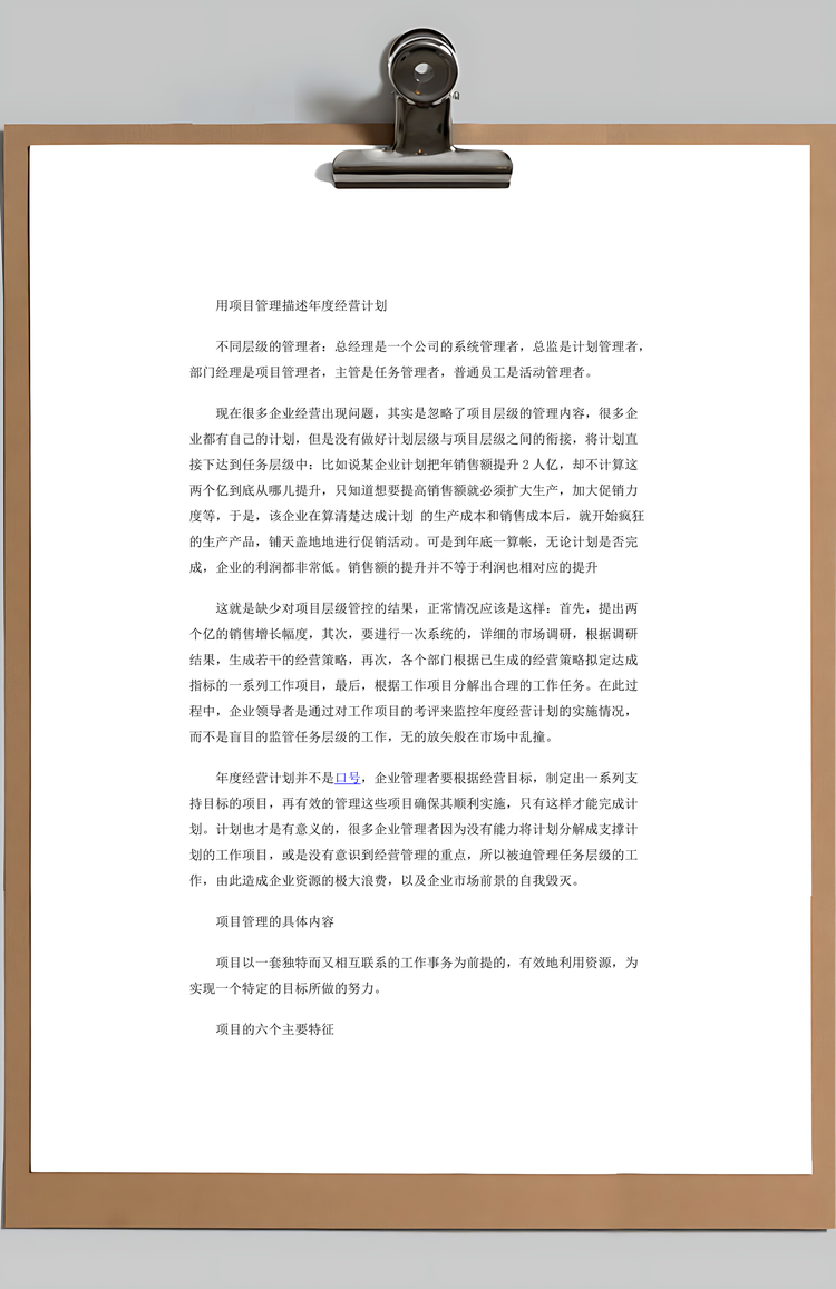 年度经营计划Word模板